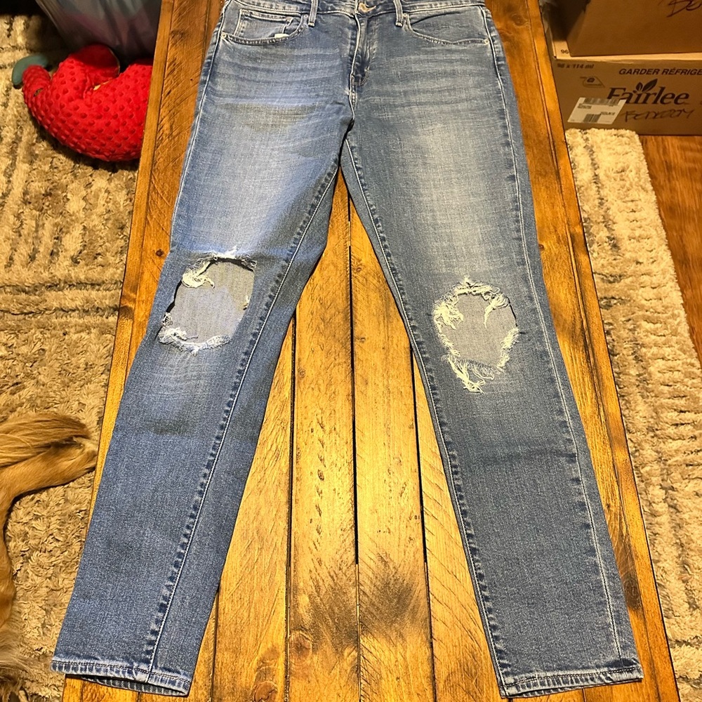9. Signature by Levi Strauss Blue Skinny Jeans with Distressed Style